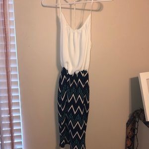 Navy and white dress